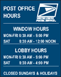 Post Office Hours Sign