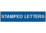 STAMPED LETTERS sign